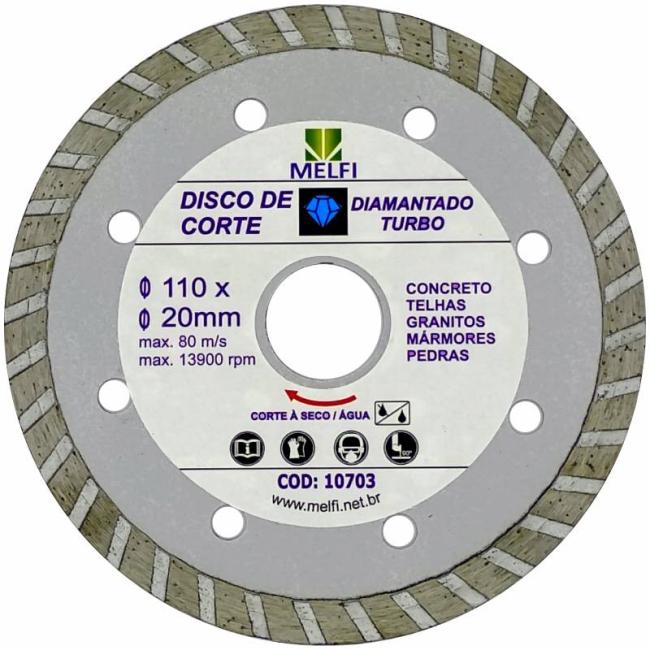 DISCO CORTE TURBO 110X20MM MELFI 10703 *