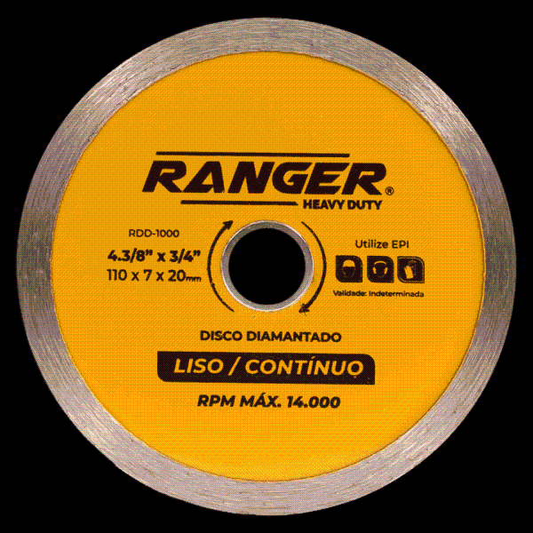 DISCO DE CORTE CONTINUO 110X7X20MM RANGER RD