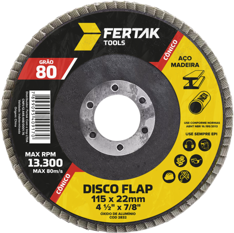 DISCO FLAP 115MM GRAO 80 FERTAK 2832