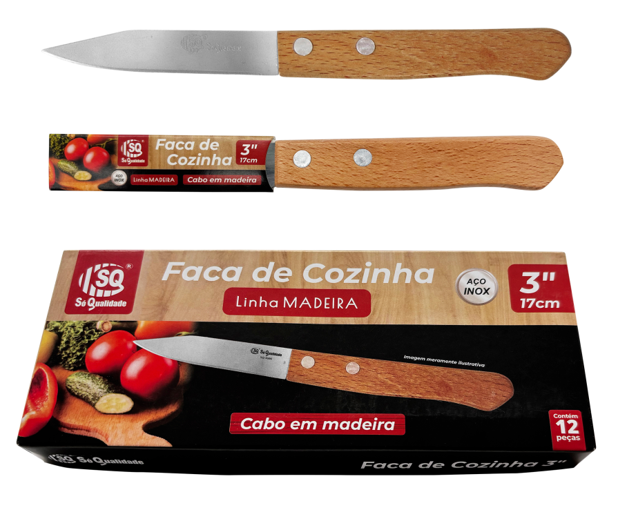 FACA CABO MADEIRA 3'' LEGUMES SQ-3686