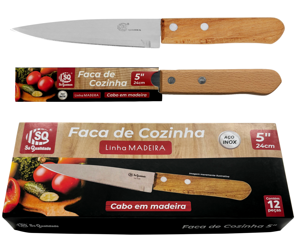 FACA CABO MADEIRA 5'' SQ-3226