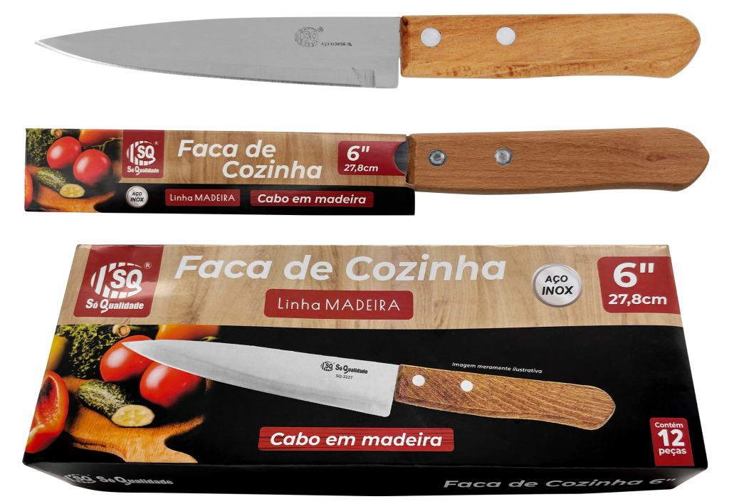 FACA CABO MADEIRA 6'' SQ-3227 *