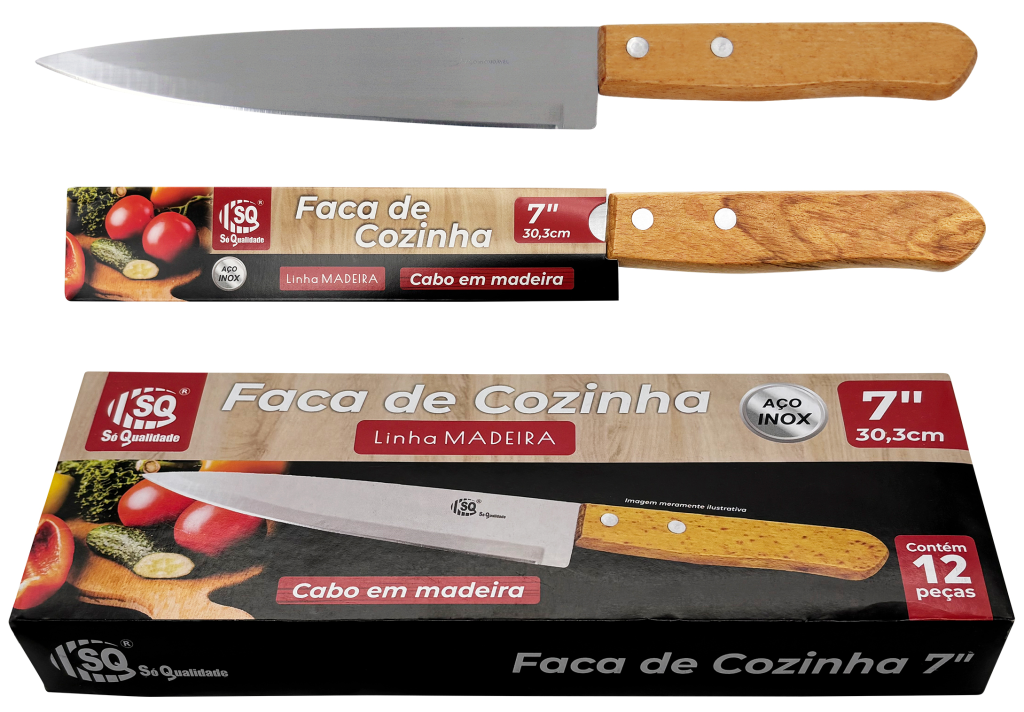 FACA CABO MADEIRA 7'' SQ-3228