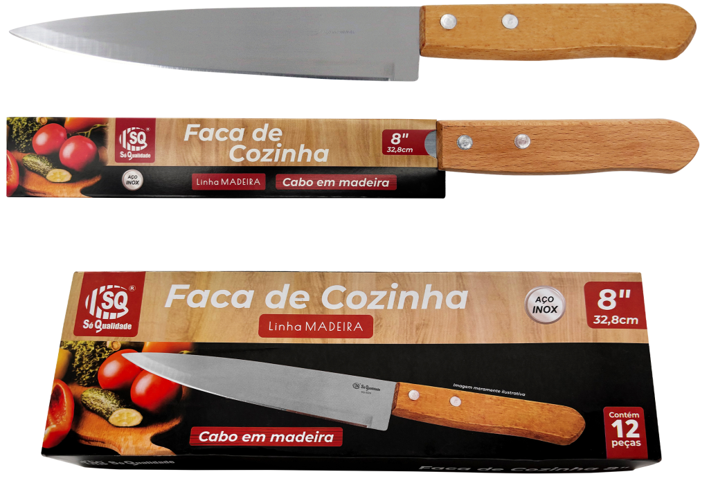 FACA CABO MADEIRA 8'' SQ-3229