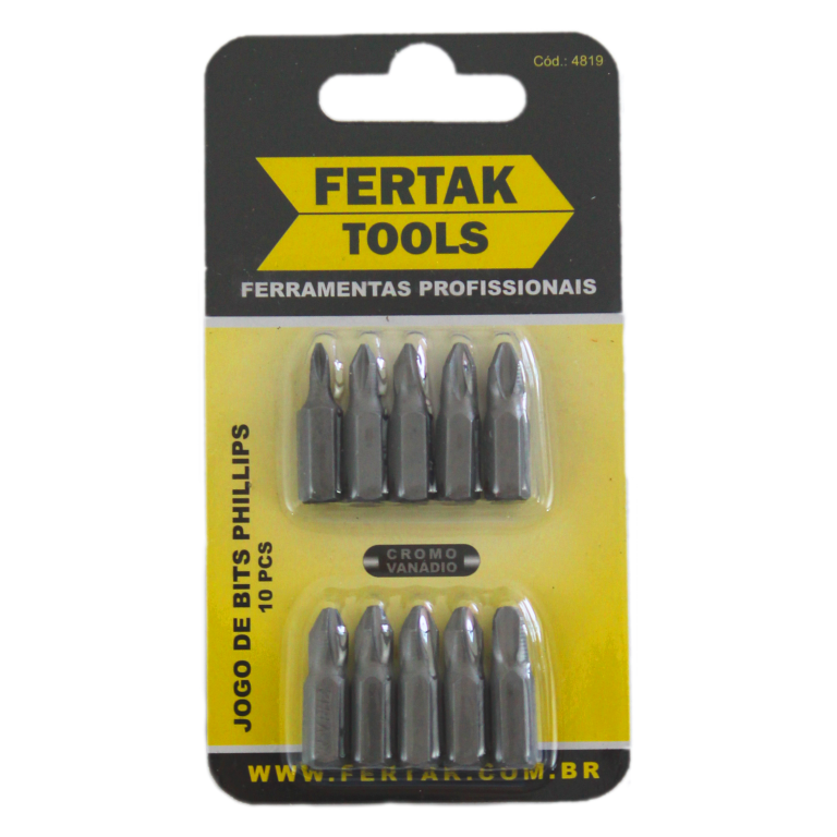 JOGO DE BITS PHILIPS 10PCS FERTAK 4819