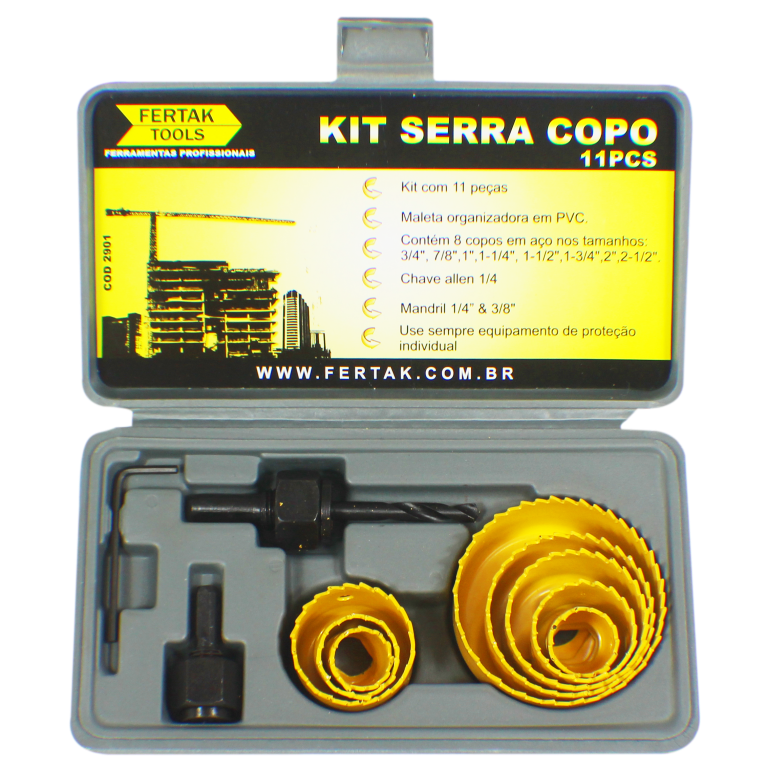 JOGO DE SERRA COPO 11PCS FERTAK 2901