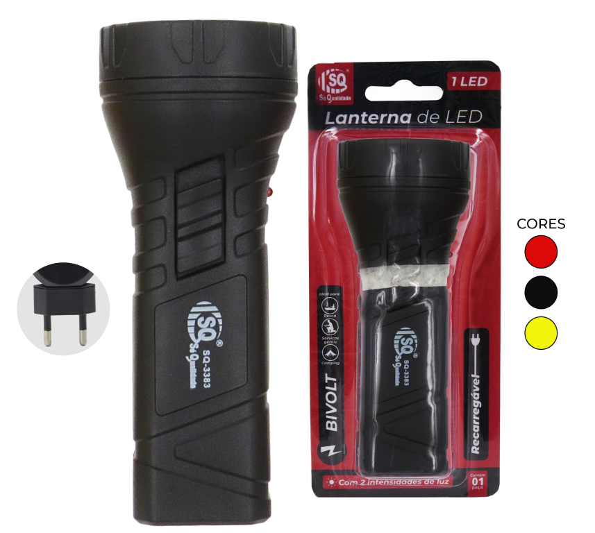 LANTERNA RECARREGAVEL 1LEDS SQ-3383
