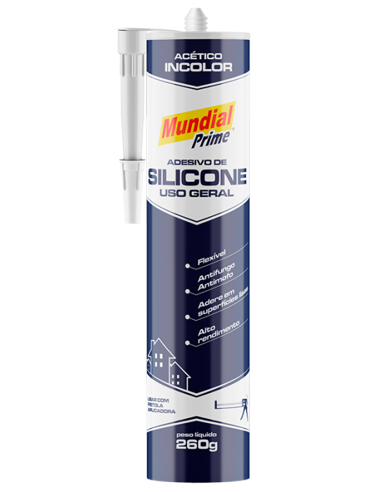 SILICONE ACETICO INCOLOR 260G MUNDIAL PRIME