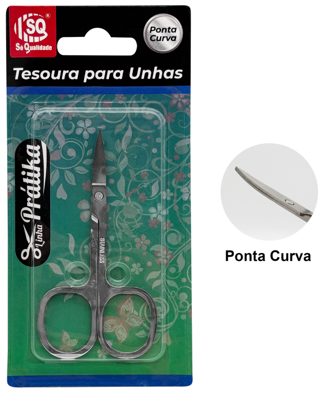 TESOURA DE UNHA PONTA CURVA SQ-2126