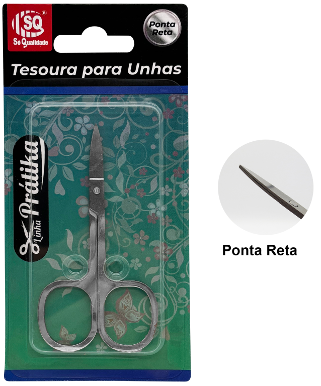 TESOURA DE UNHA PONTA RETA SQ-2125