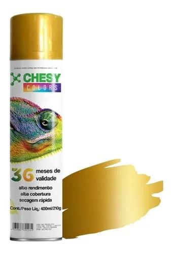 TINTA METALICA DOURADA SPRAY 400ML CHESY 467