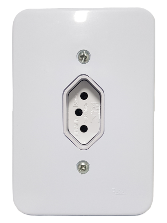 TOMADA SIMPLES 10A C/PLACA RADIAL 1901113 *