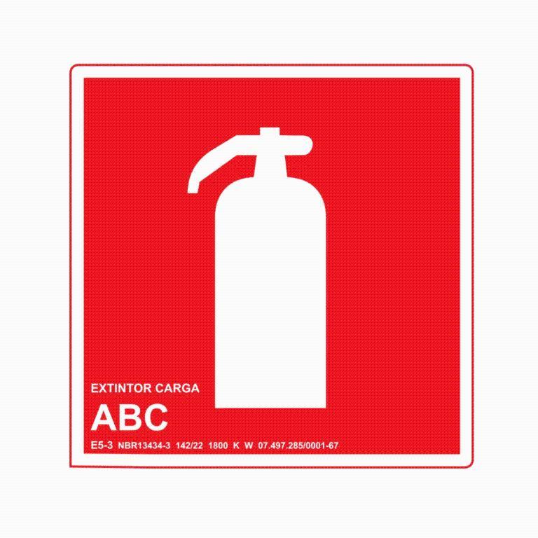 Placa Extintor ABC com Descrição Fotoluminescente Certificada 15x20cm