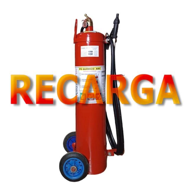 RECARGA DE EXTINTOR PÓ ABC 20 KG sobre rodas