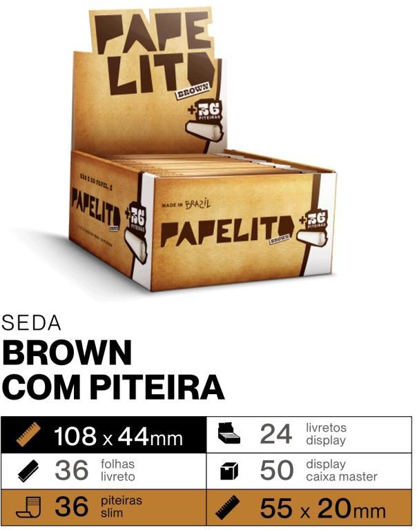 PAPEL SEDA PAPELITO BROWN KS C/ PITEIRA C/24 + 36 PITEIRAS