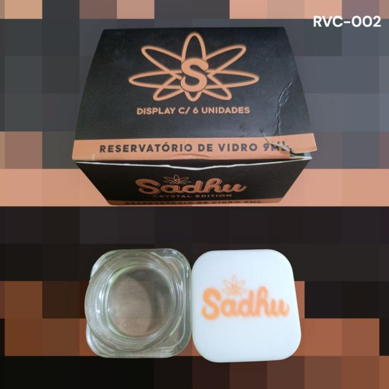 RESERVATÓRIO DE VIDRO SADHU 9ML S/ DIVÓRIA C/6