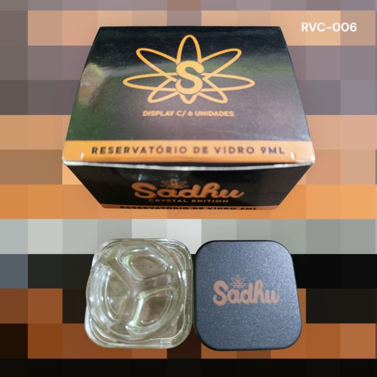 RESERVATÓRIO DE VIDRO SADHU 9ML C/ 3 DIVÓRIAS C/6