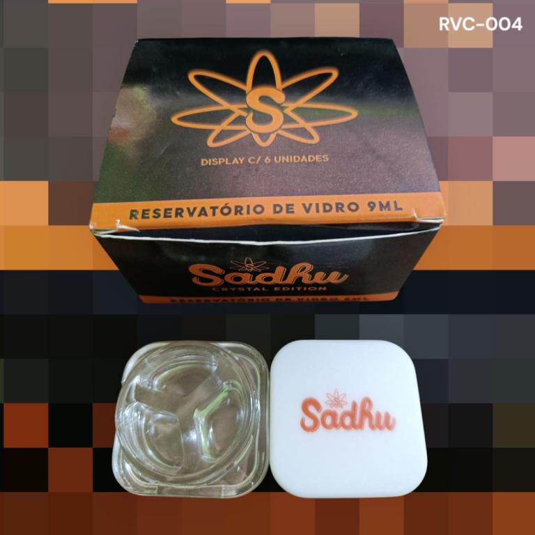 RESERVATÓRIO DE VIDRO SADHU 9ML C/ 3 DIVÓRIAS C/6