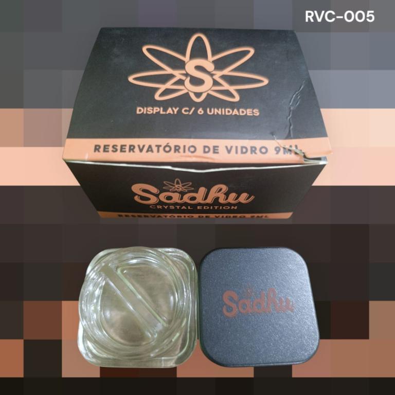 RESERVATÓRIO DE VIDRO SADHU 9ML C/ 2 DIVÓRIAS C/6