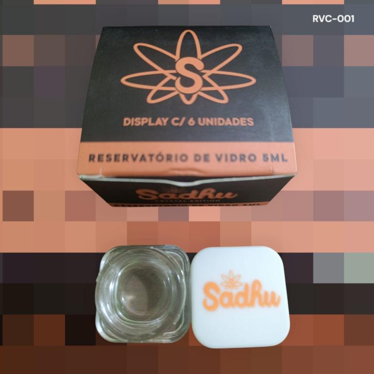 RESERVATÓRIO DE VIDRO SADHU 5ML S/DIVÓRIA C/6