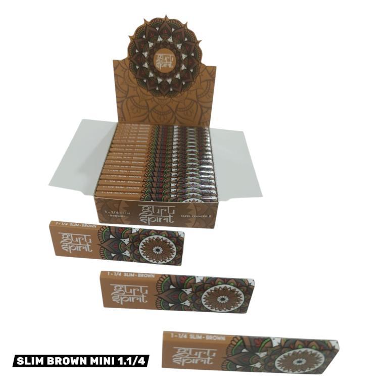 PAPEL SEDA GURU SPIRIT MINI 1.1/4 BROWN SLIM C/20