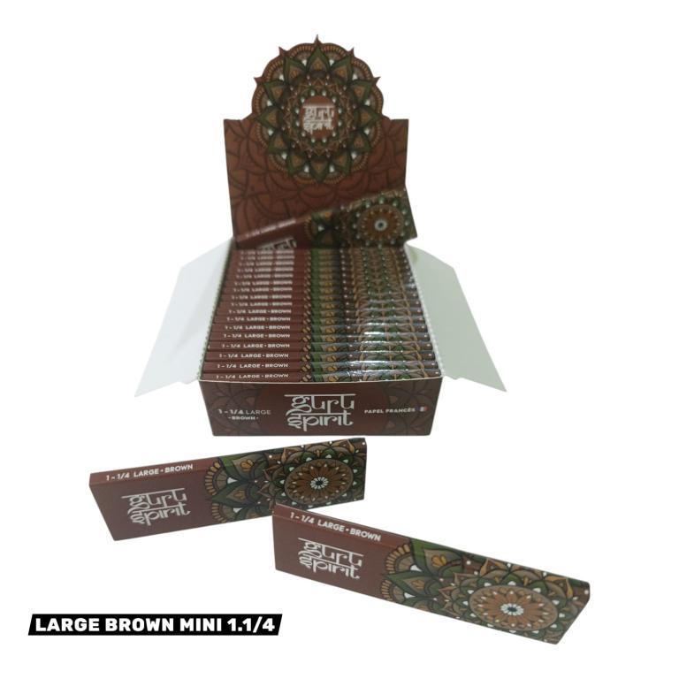 PAPEL SEDA GURU SPIRIT MINI 1.1/4 BROWN LARGE C/20