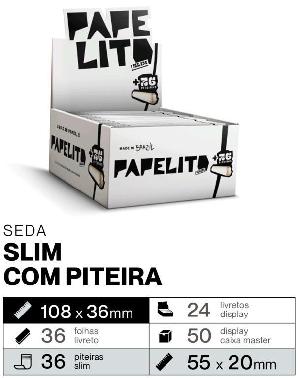 PAPEL SEDA PAPELITO SLIM KS C/ PITEIRA C/24 + 36 PITEIRAS