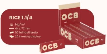 PAPEL SEDA OCB RICE MINI 1.1/4 C/25 (PAPEL DE ARROZ E CANHAMO ORGANICO)