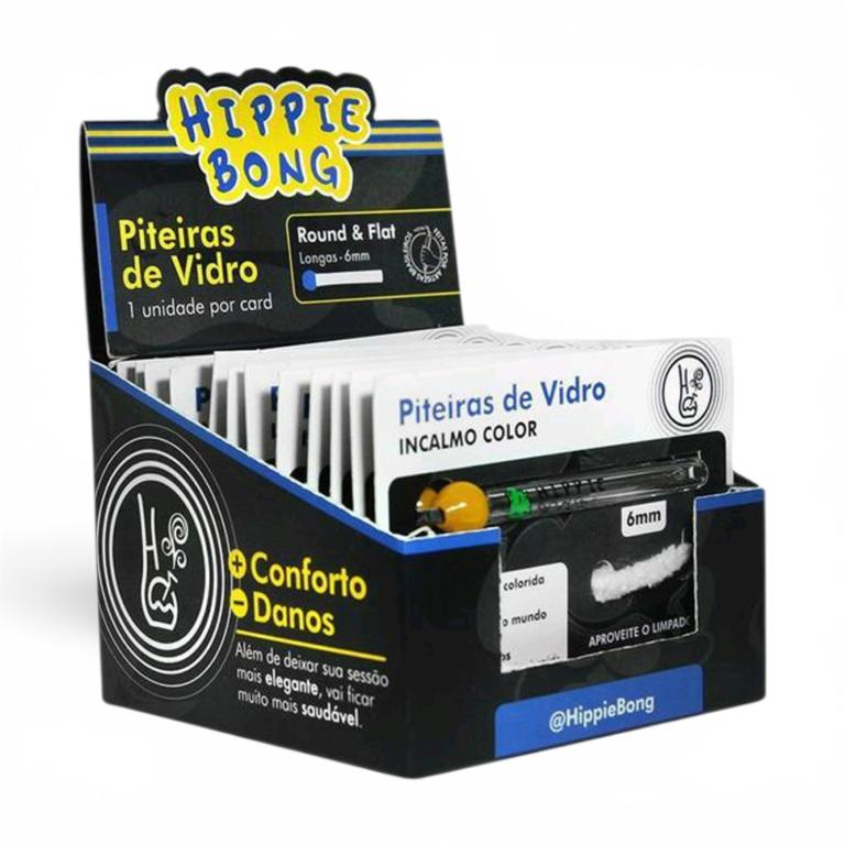 PITEIRA DE VIDRO HIPPIE BONG INCALMO C/12
