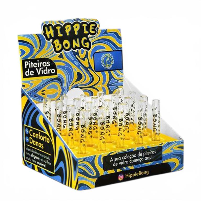 PITEIRA DE VIDRO HIPPIE BONG LONGA MIX 5, 6 e 7MM