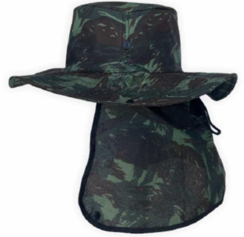 CHAPÉU PESCADOR COM PROTEÇÃO OXFORD CAMUFLADO VERDE