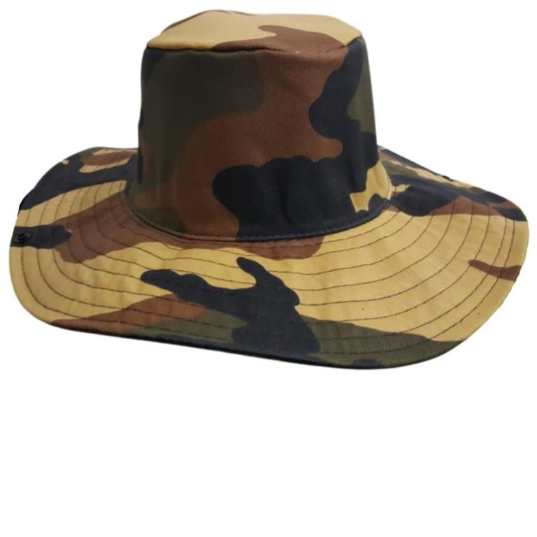 CHAPÉU AUSTRALIANO SEM PROTEÇÃO OXFORD - CAMUFLADO CAQUI