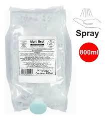 REFIL ALCOOL SPRAY ANTISSÉPTICO 800ML MULTI SEPT HC