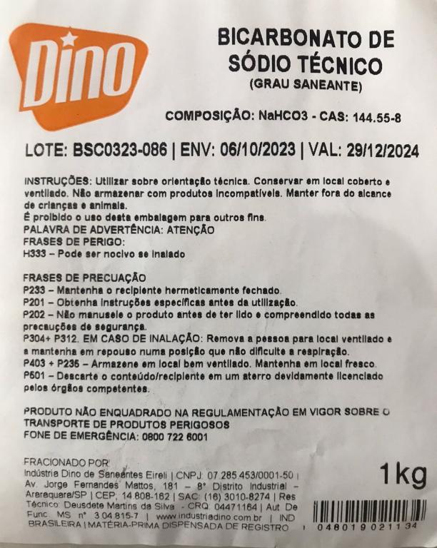 BICARBONATO DE SÓDIO TECNICO 1KG DINO