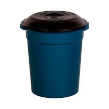 CESTO FECHADO 53L PRETO C/ TAMPA PLASNEW