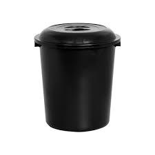 CESTO FECHADO 53L PRETO C/ TAMPA PLASNEW