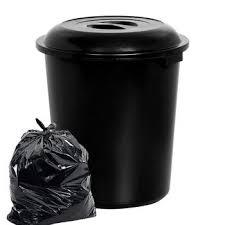 CESTO FECHADO 53L PRETO C/ TAMPA PLASNEW