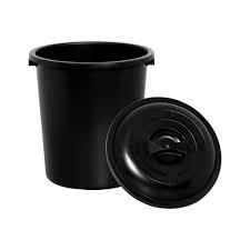 CESTO FECHADO 27L PRETO C/ TAMPA PLASNEW