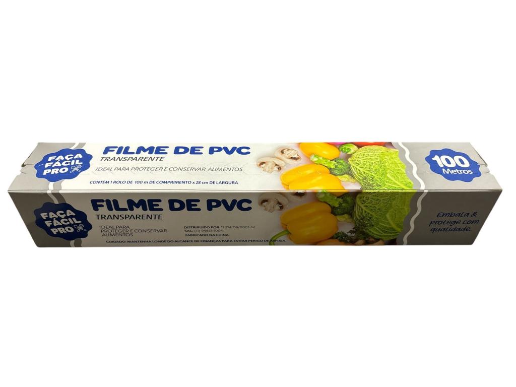FILME PVC C/ SERRILHA 28CM X 100M FAÇA FACIL