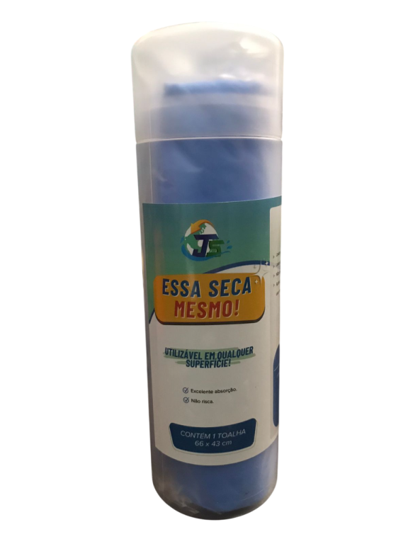 TOALHA MAGICA AZUL TUBO 66X43 JS