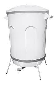 LIXEIRA C/ PEDAL SUP. AÇO BRANCA 60LT JAGUAR