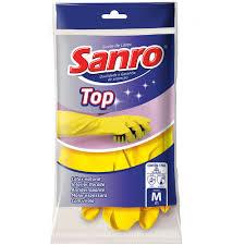 LUVA LATEX SANRO TOP (M) FORRADA AMARELA