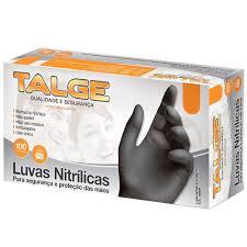 LUVA NITRILICA MEDIA PRETA SEM PÓ C/100UN TALGE