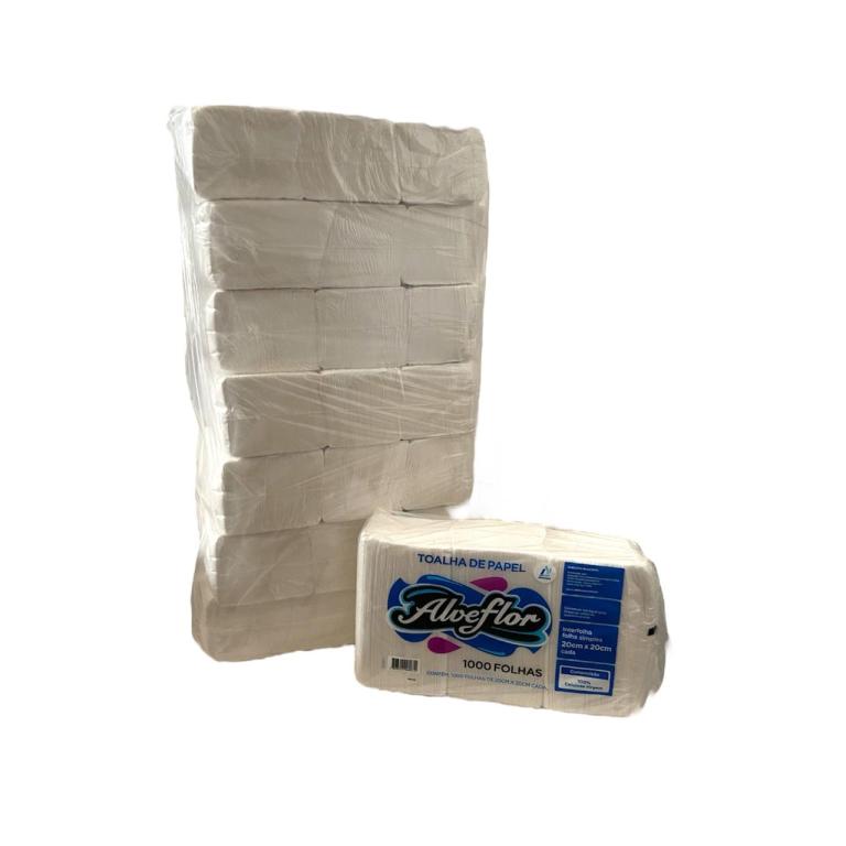 PAPEL INTERFOLHA 100% CEL. 20X20CM 2DB F.S. 7X1.000FL ALVEFLOR