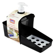 PORTA DETERGENTE/ESPONJA C/BASE PRETO PLASUTIL