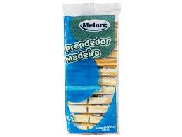 PRENDEDOR DE ROUPAS MADEIRA PEQUENO C/ 12UN MELARÉ