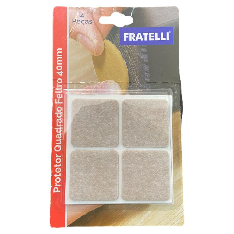 PROTETOR QUADRADO FELTRO 40MM C/ 4 UN