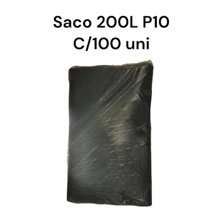 SACO PRETO P/ LIXO 200LT P-10 C/100UN