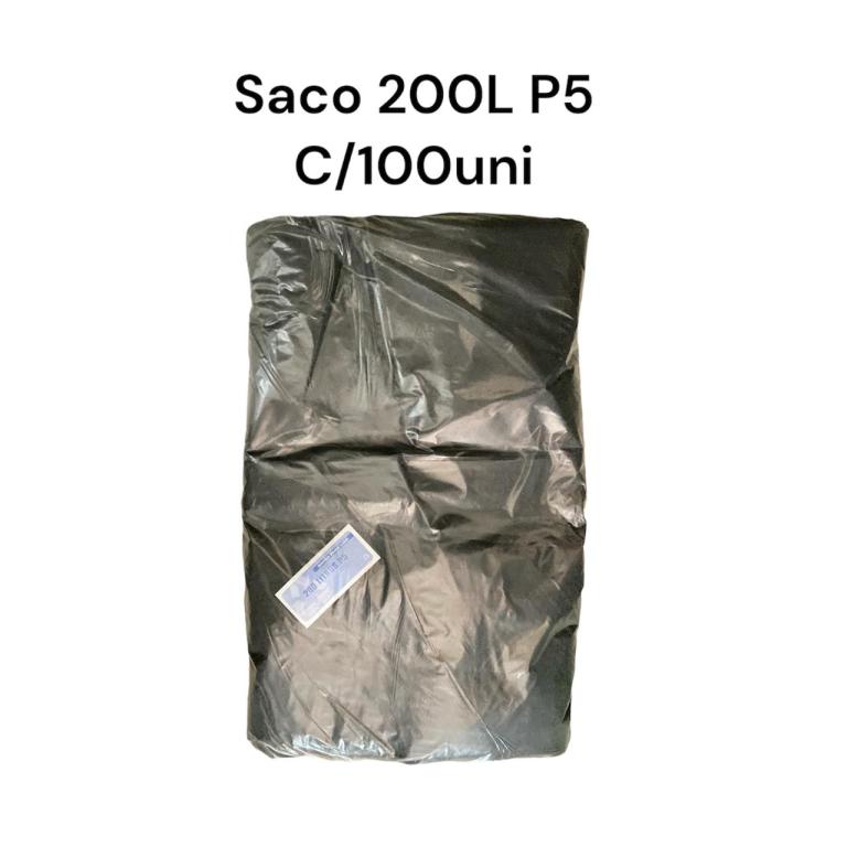 SACO PRETO P/ LIXO 200LT P-5 C/100UN