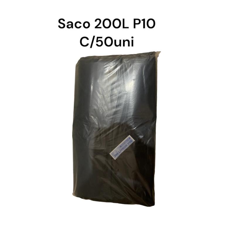 SACO PRETO P/ LIXO 200LT P-10 C/50UN